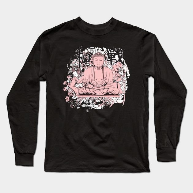 Samurai Buddha Long Sleeve T-Shirt by BrillianD